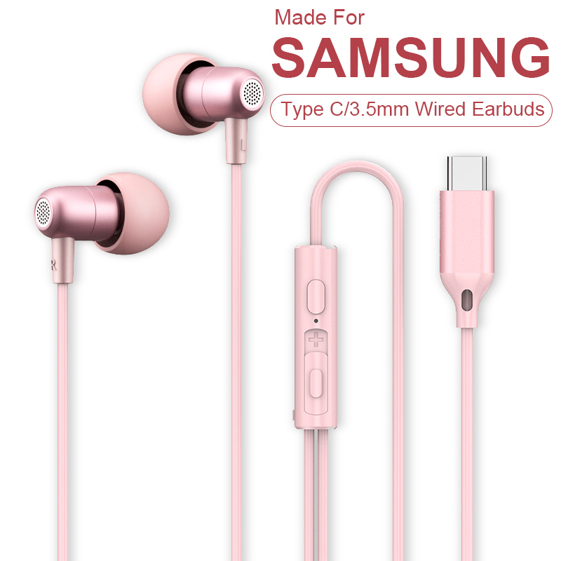 Type C Wired Earphones With Mic - سماعات رأس سلكية من نوع C