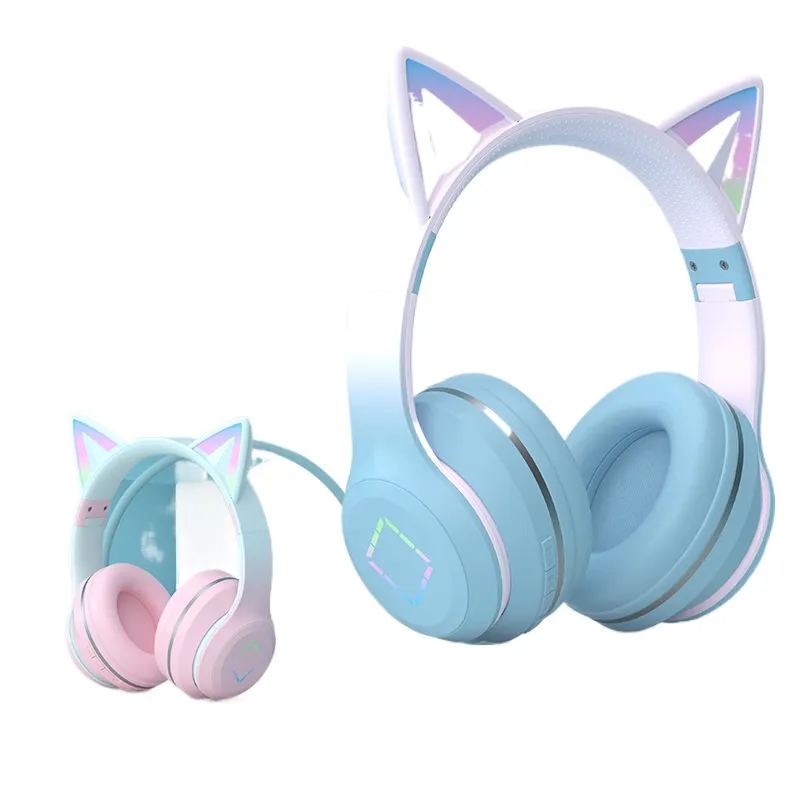 سماعات رأس لاسلكية بتقنية البل - مراجعة Cat Ear Bluetooth Headset Led وسعره